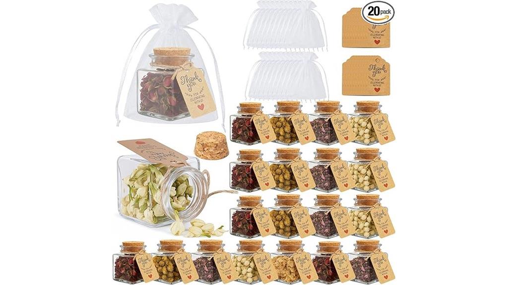 mini glass bottles set