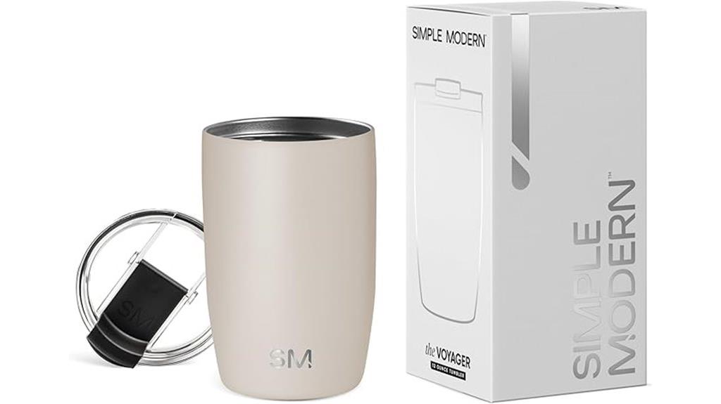 modern travel mug with flip