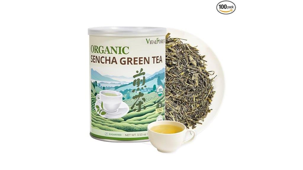 organic green tea leaves