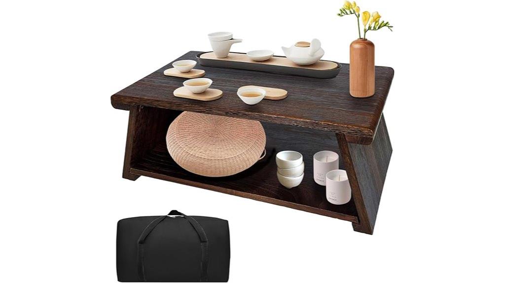 paulownia foldable floor table