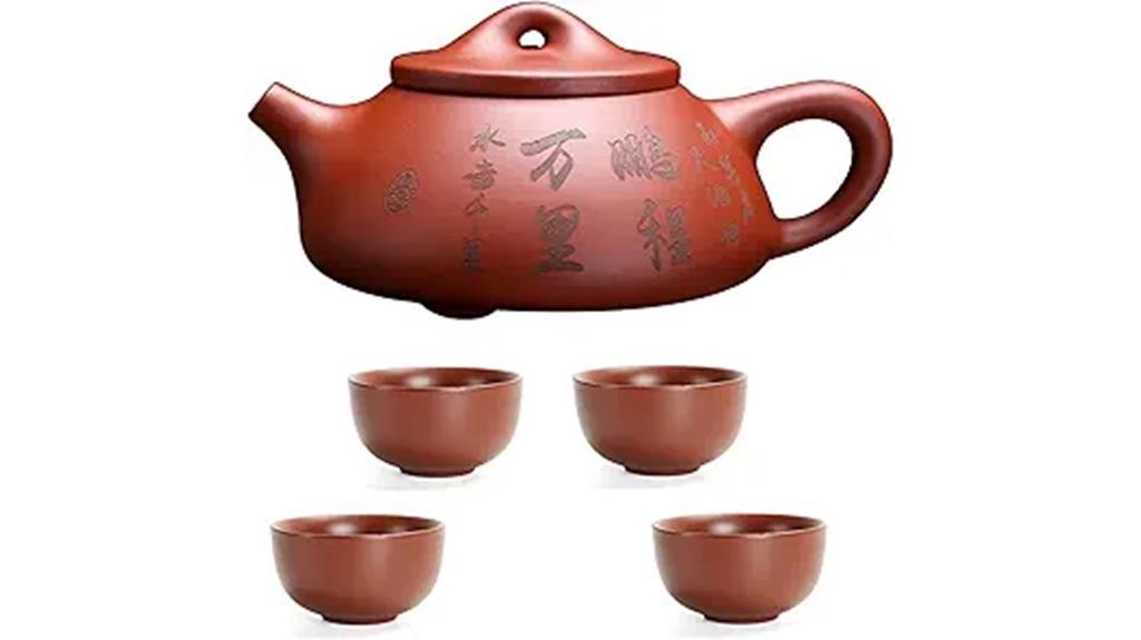 purple clay tea set