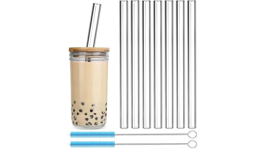 reusable borosilicate boba straws