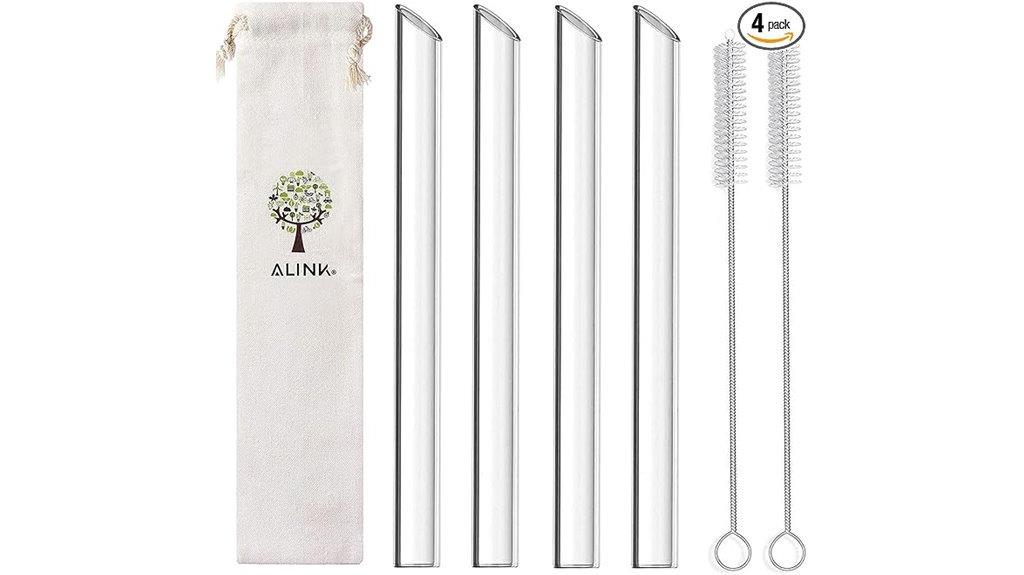 reusable glass straw set