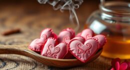 romantic heart shaped tea bags
