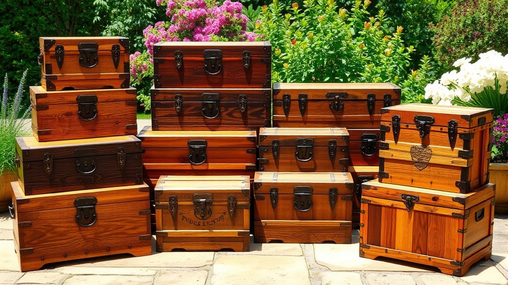 rustic wooden tea chest collection