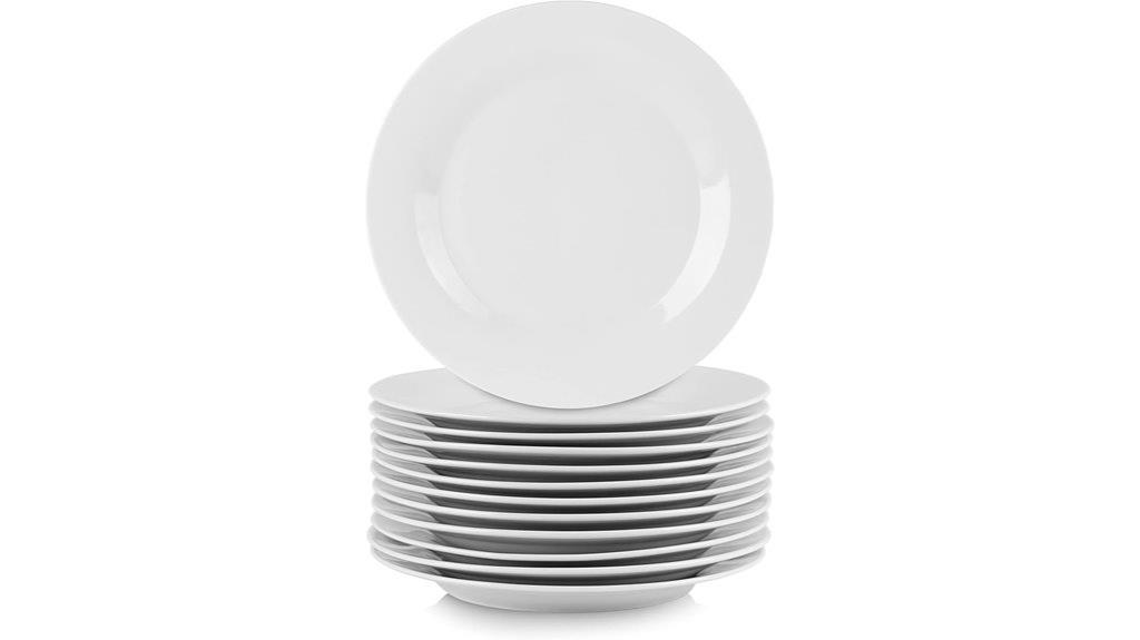 set of 12 white plates