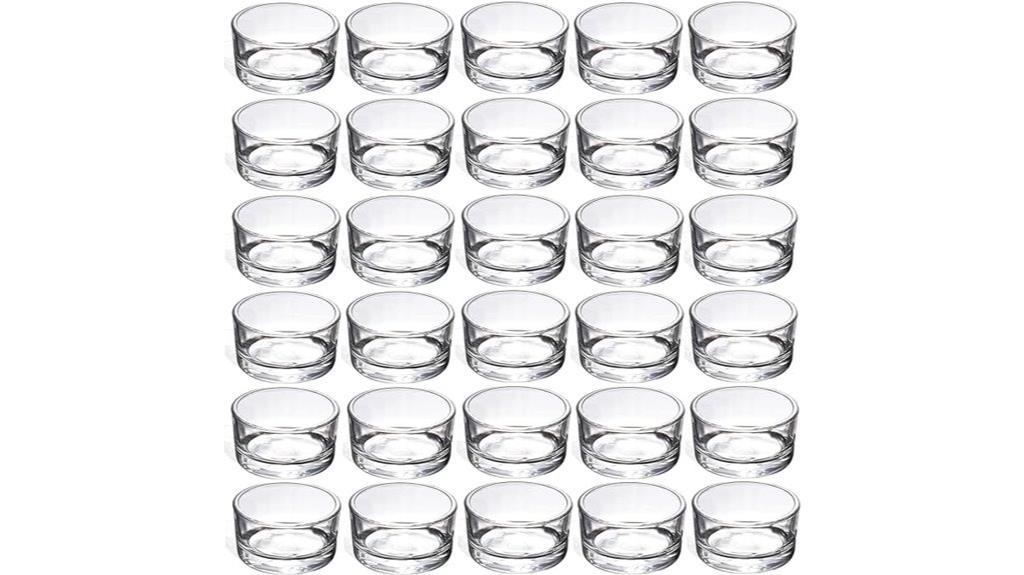 set of 30 clear glass holders