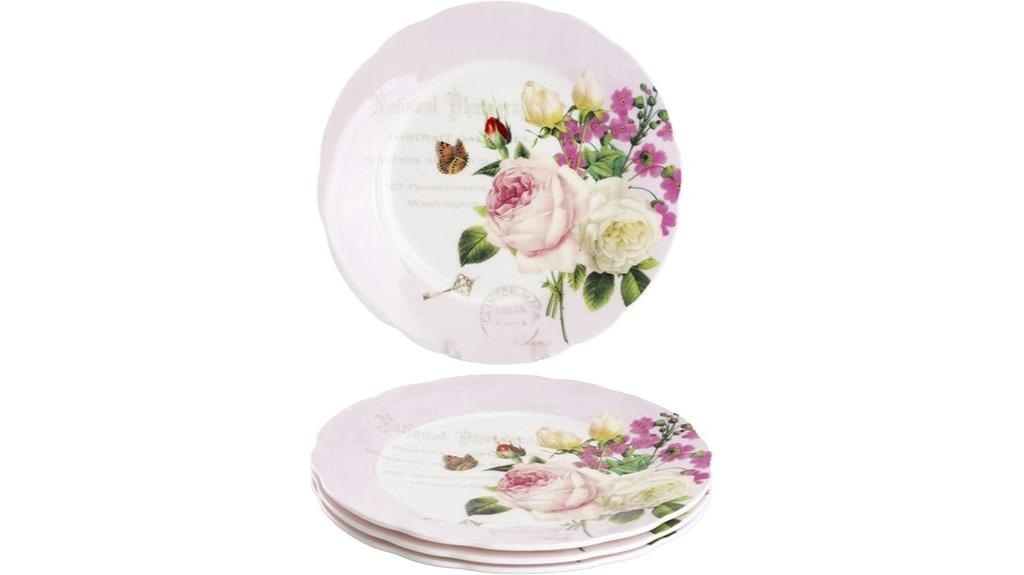 set of 4 bone china plates