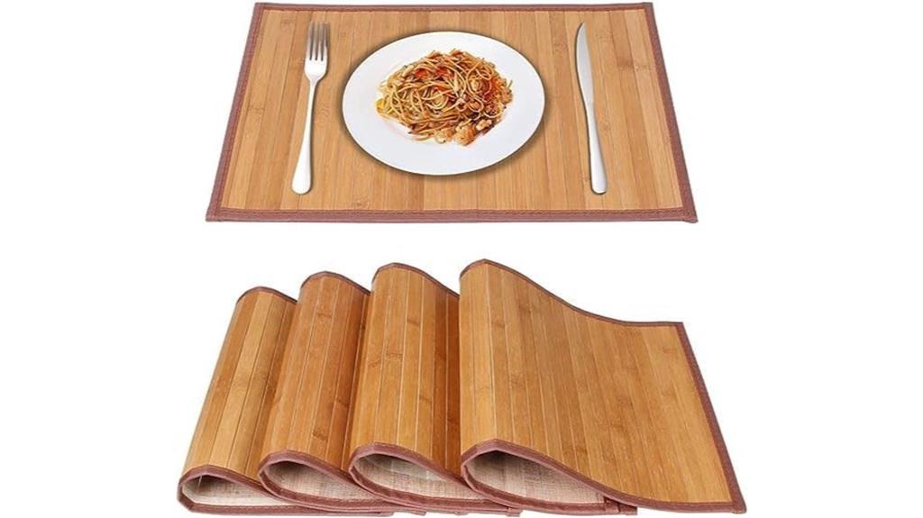 set of four bamboo placemats