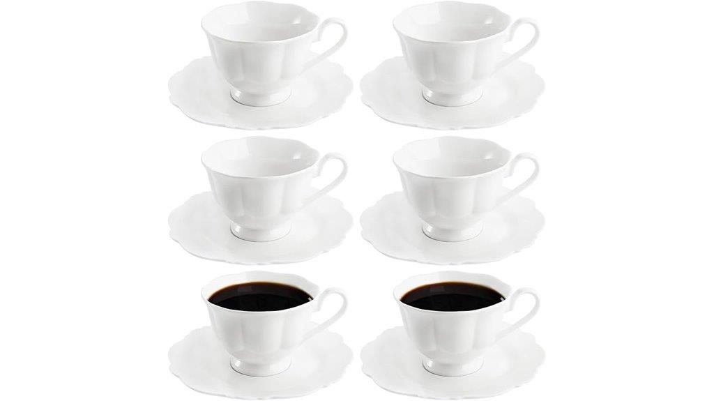 set of six porcelain cups