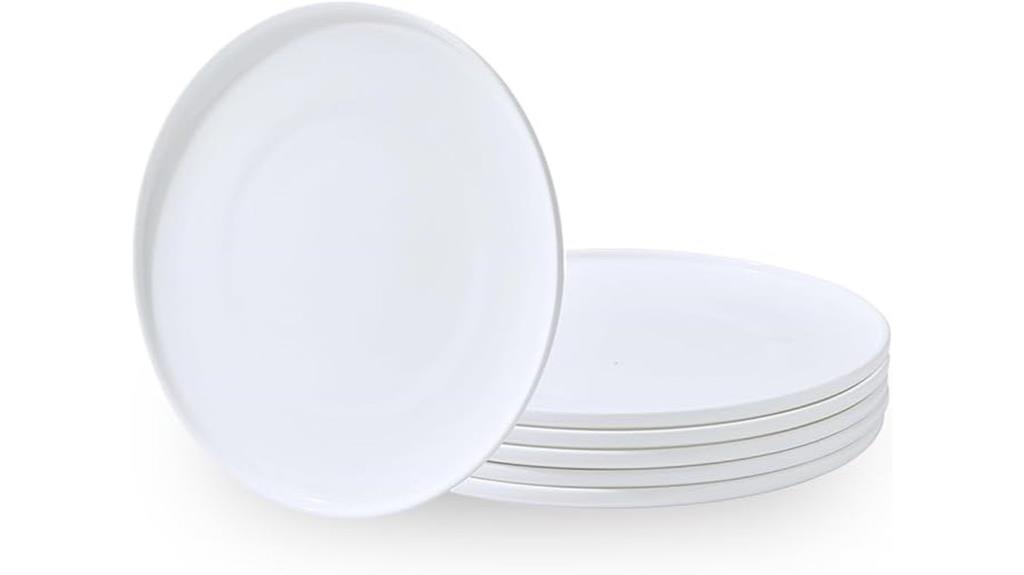 set of six white china