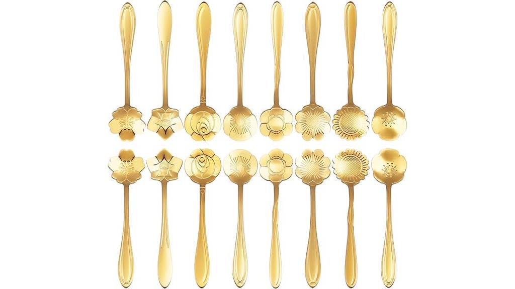 set of sixteen stainless spoons