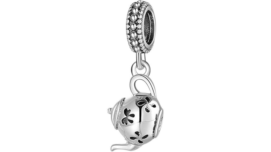 silver teapot pandora charm
