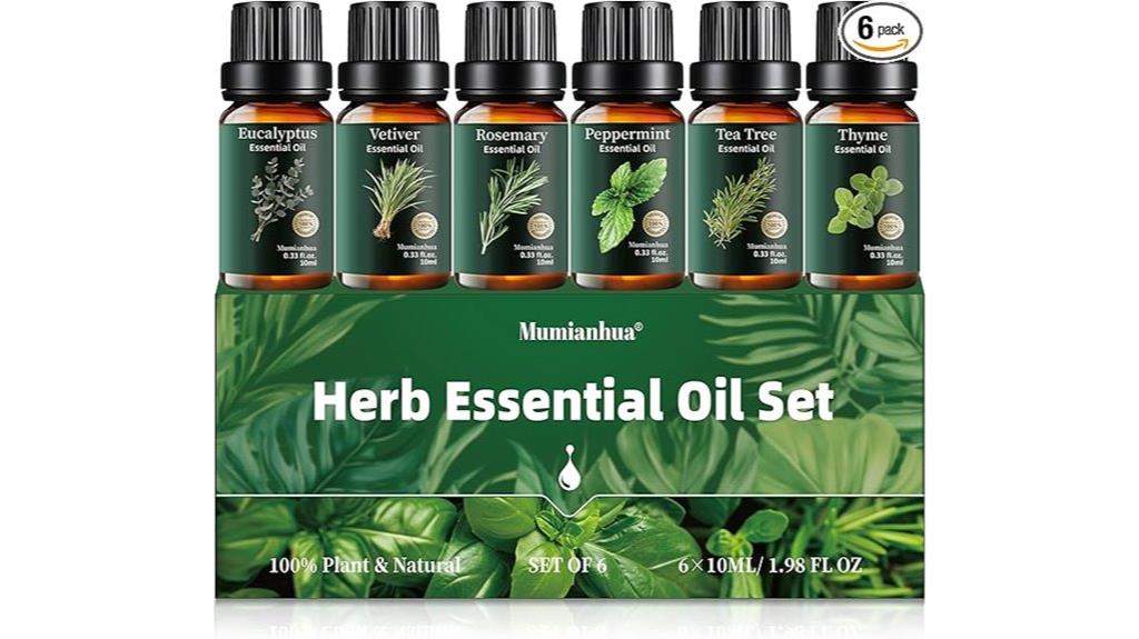 six 10ml herbal oils