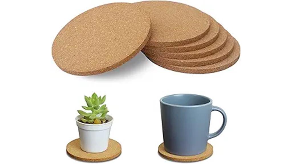six cork coaster set