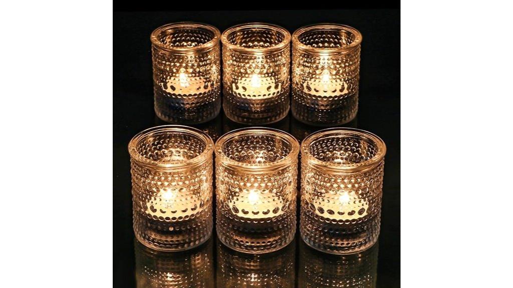 six pack glass candle holders