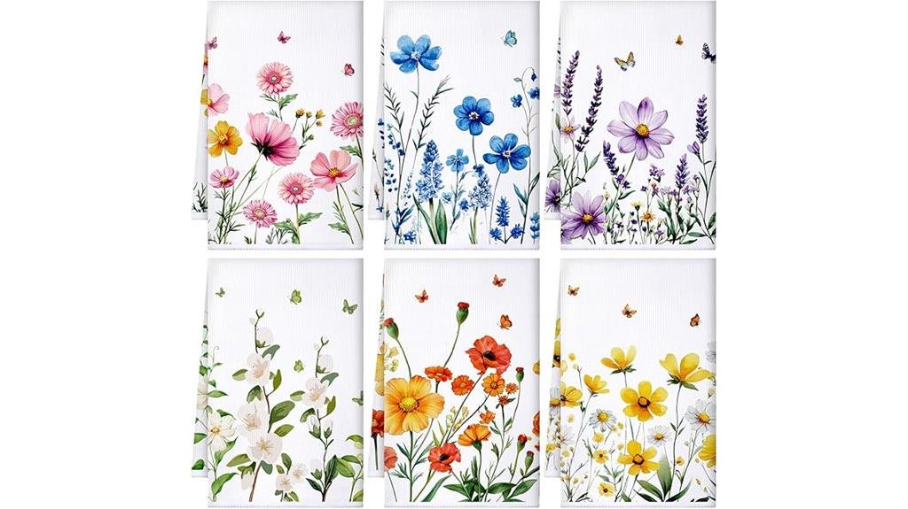 six piece wildflower towels