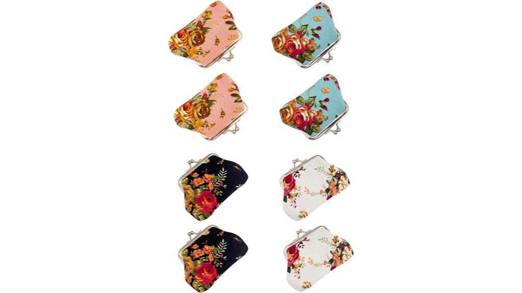 small floral canvas coin purses