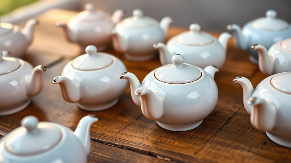 small porcelain teapots