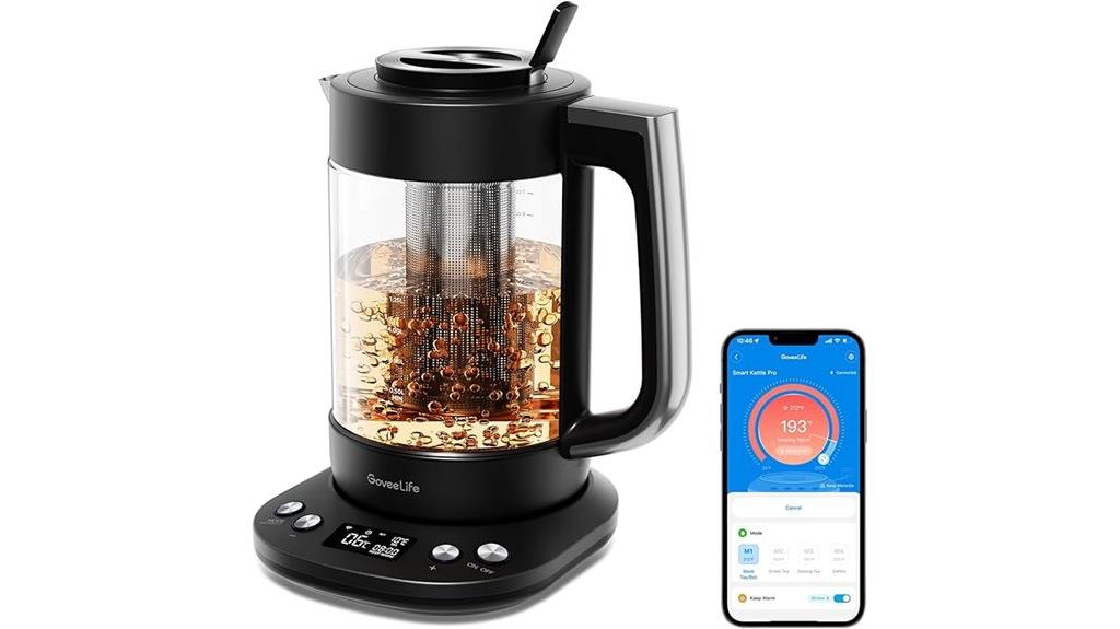 smart electric kettle with infuser