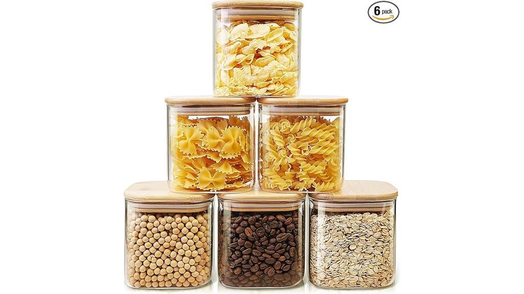 square glass jar set