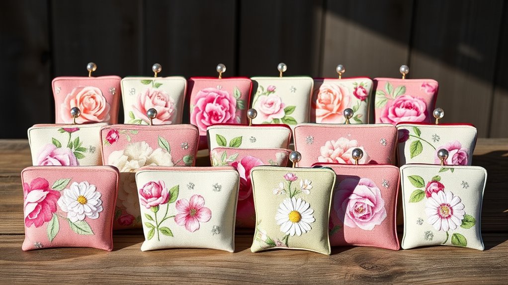 stylish floral tea wallets