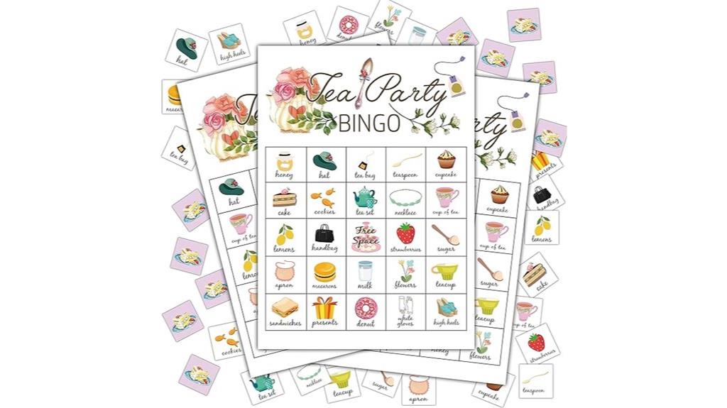 tea party bridal bingo