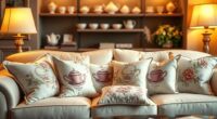tea themed cozy pillows