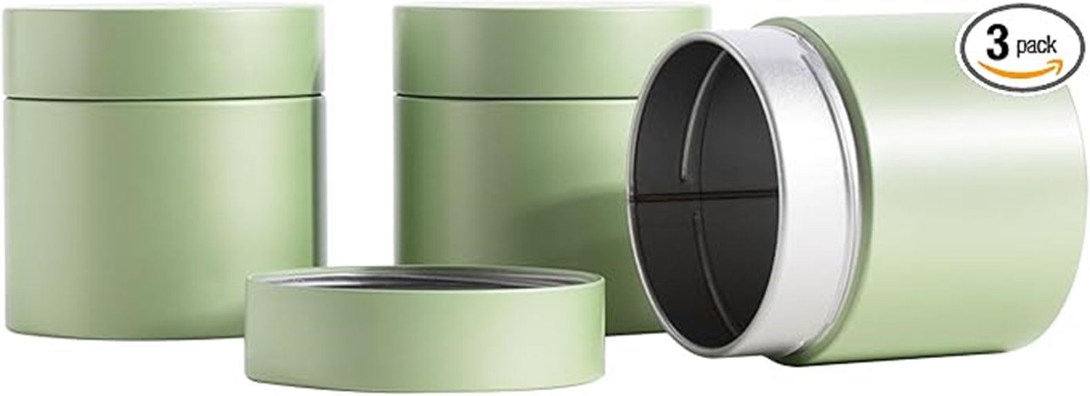 three canisters for tea