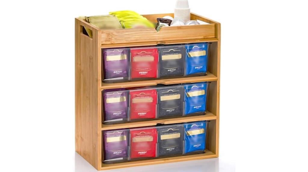 three tier bamboo organizer