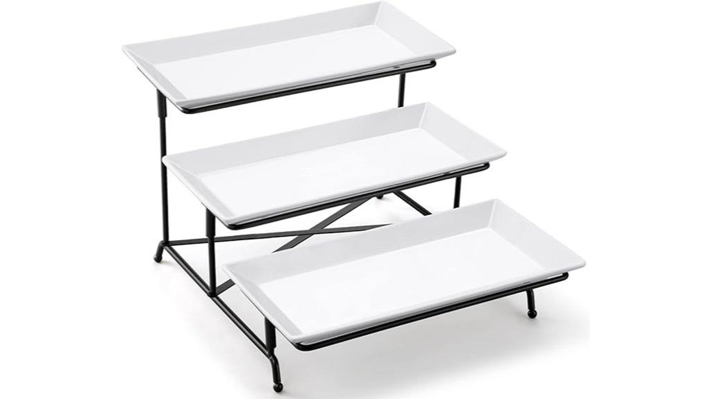 three tier party serving tray