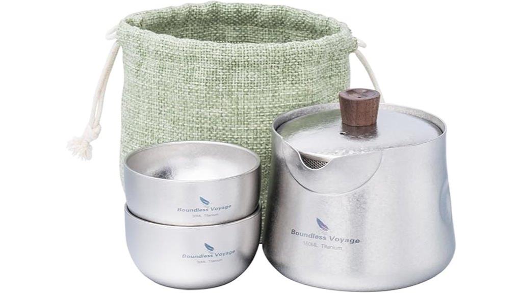 titanium camping tea set