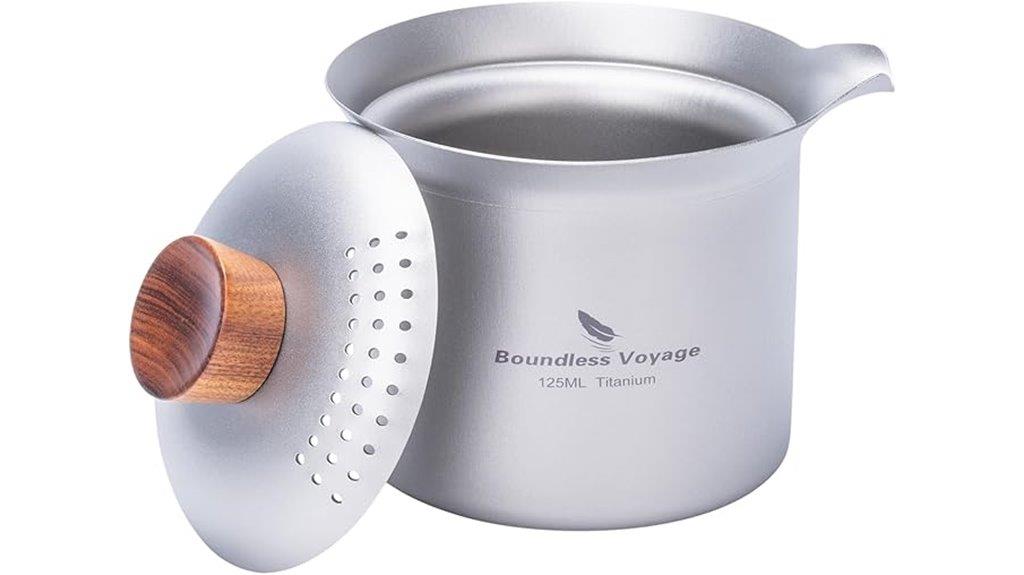 titanium double layer camping teapot