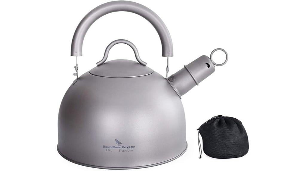 titanium whistling tea kettle