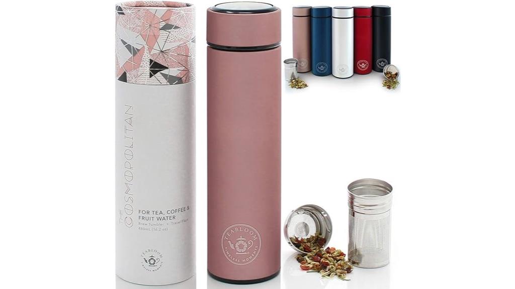 travel tumbler with tea brewing