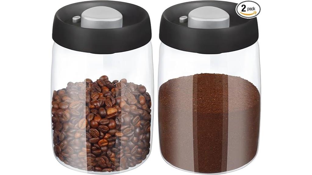 two 40oz airtight canisters
