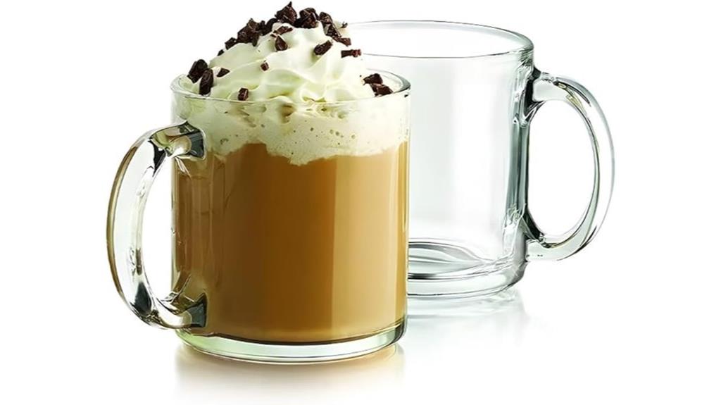 two clear glass mugs