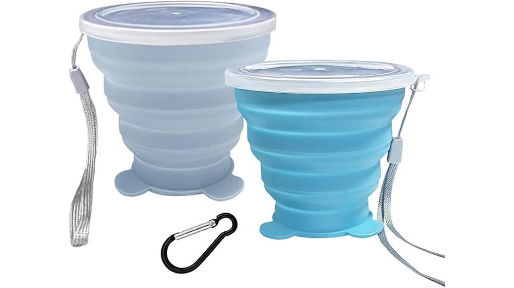 two pack silicone travel cups