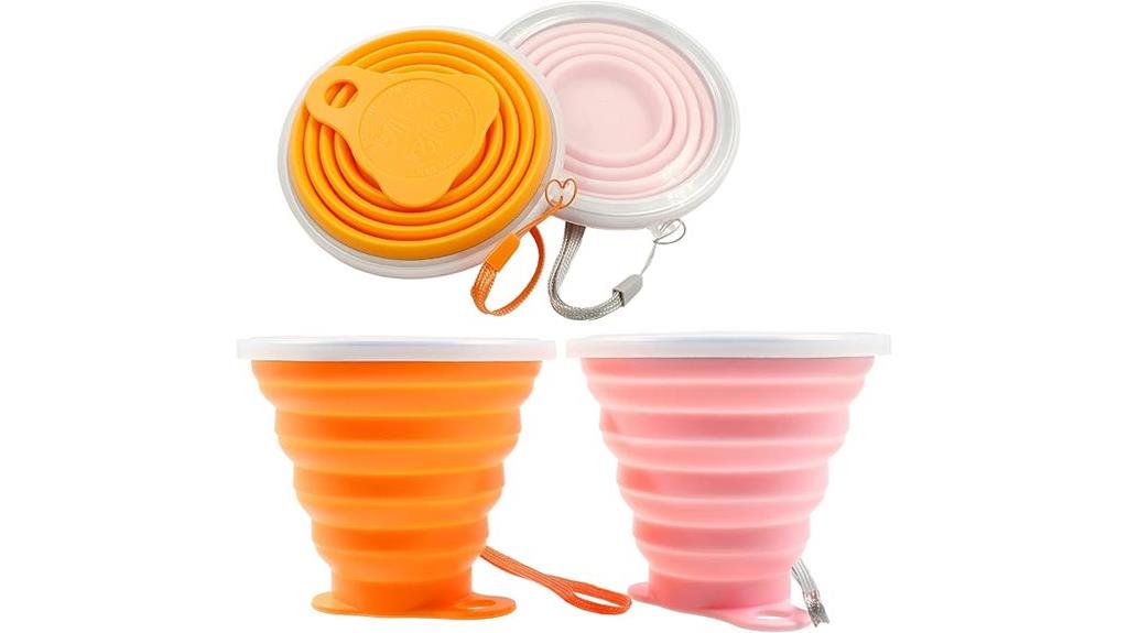 two silicone travel cups