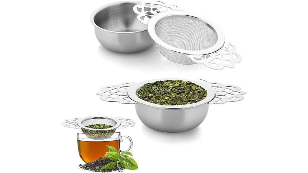 two small mesh strainers