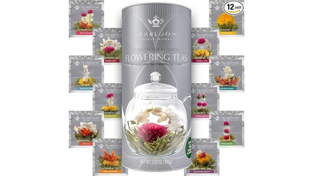 variety of blooming teas