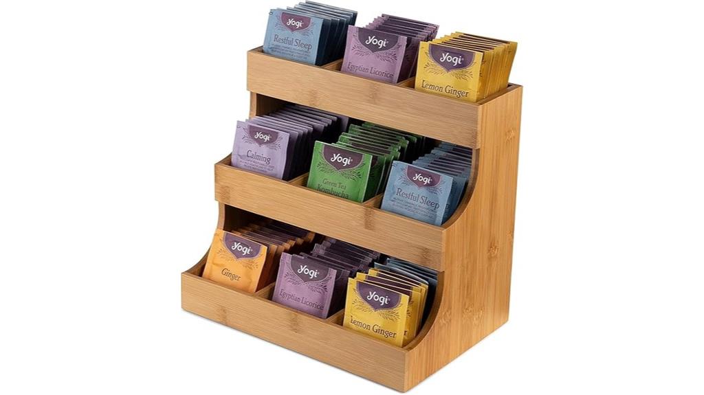vertical bamboo tea organizer