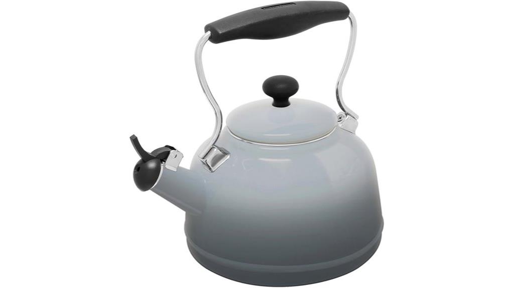 vintage grey enamel kettle