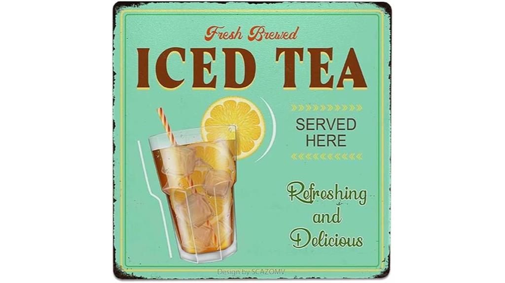 vintage iced tea tin sign