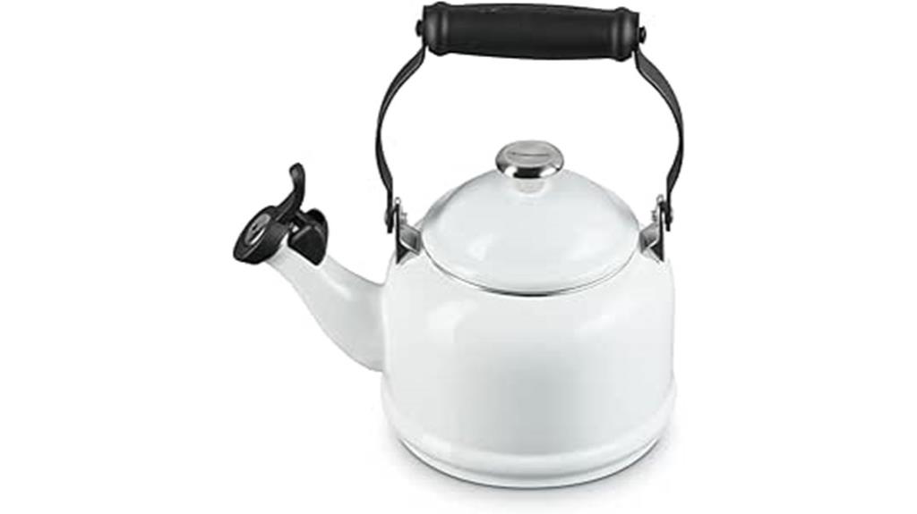 white 1 25 qt tea kettle