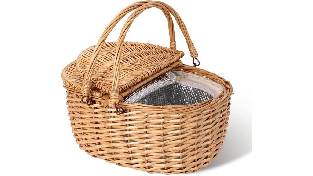 wicker cooler picnic basket
