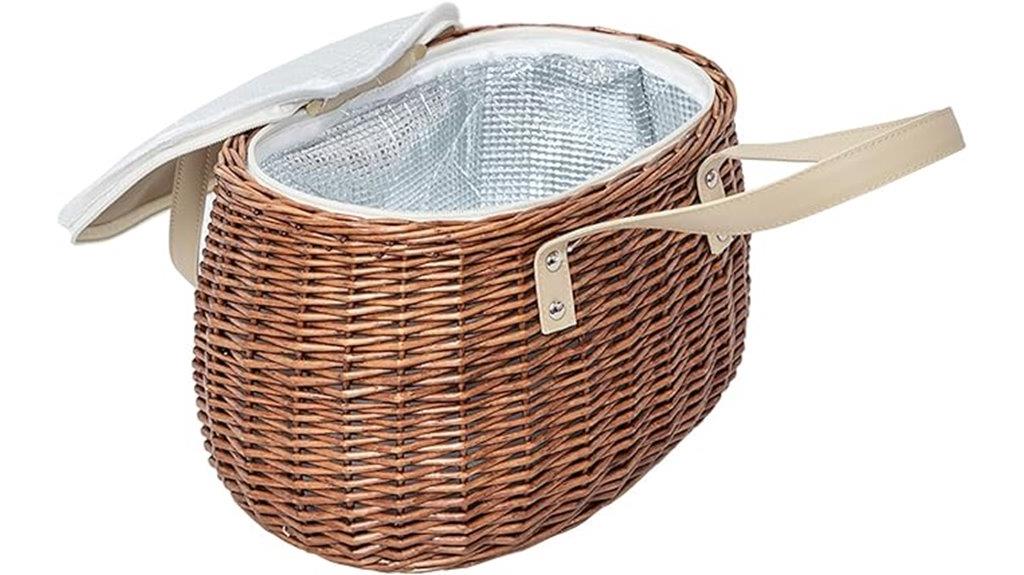 wicker picnic basket cooler