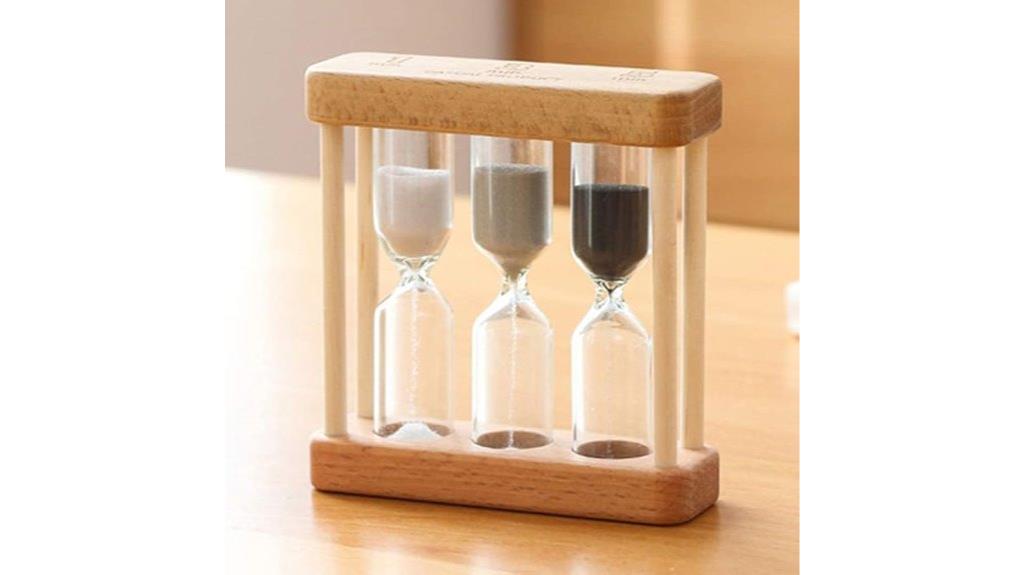 wooden sand timer clock
