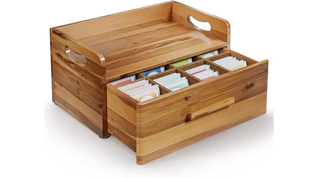 wooden tea box drawer
