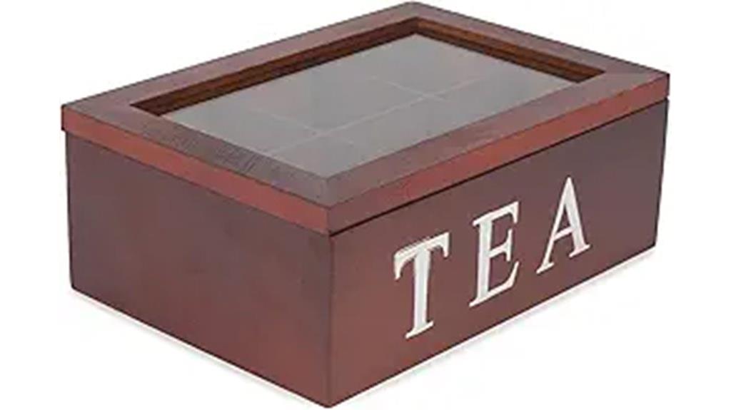 wooden tea chest display